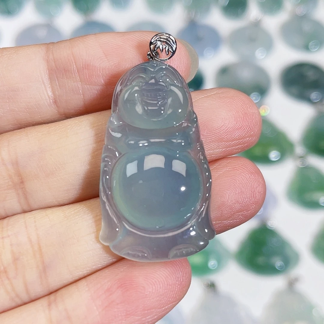 颈饰18K金镶嵌翡翠吊坠