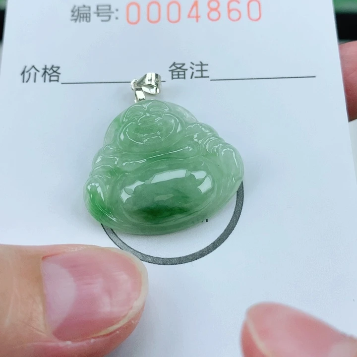 翡翠挂件银S925镶嵌翡翠