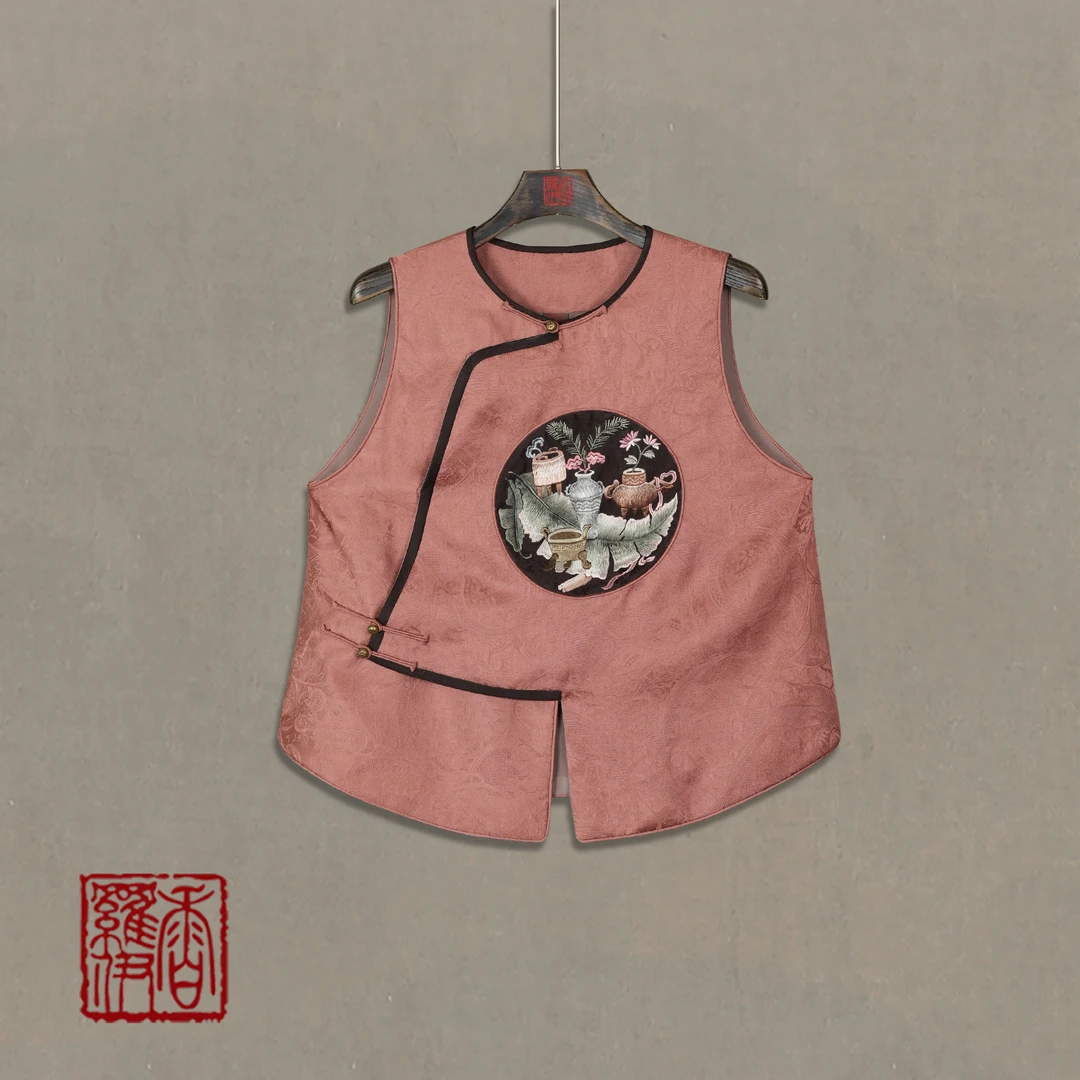 香罗伊【花图】传统复古绣花马夹