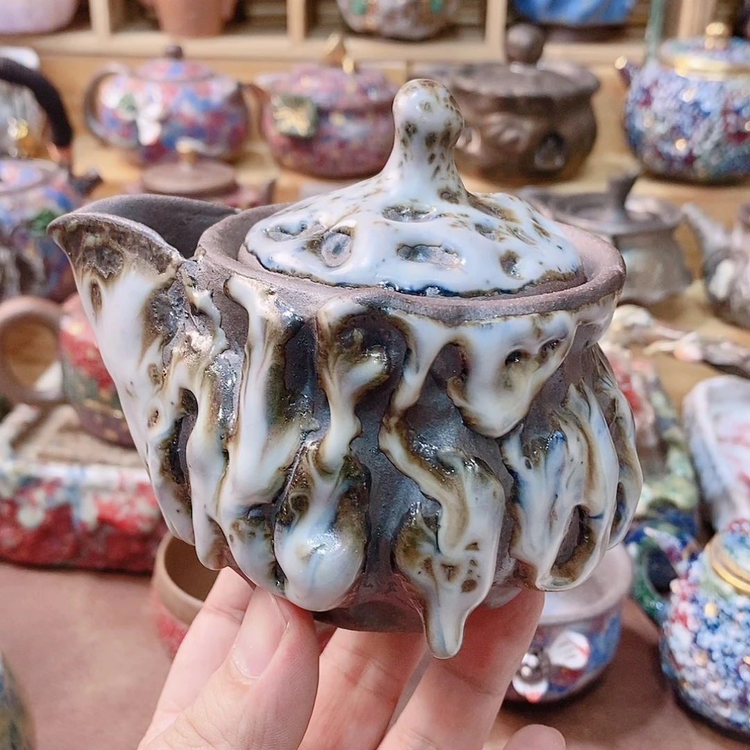 粗陶志野柴烧茶壶