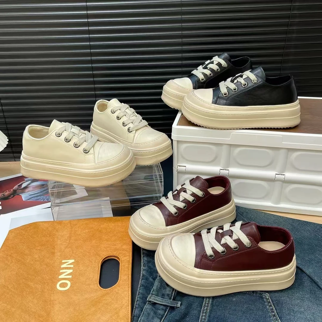 2024秋冬季新款做旧脏脏大头拼色休闲鞋韩版厚底小白鞋女D1-16-1