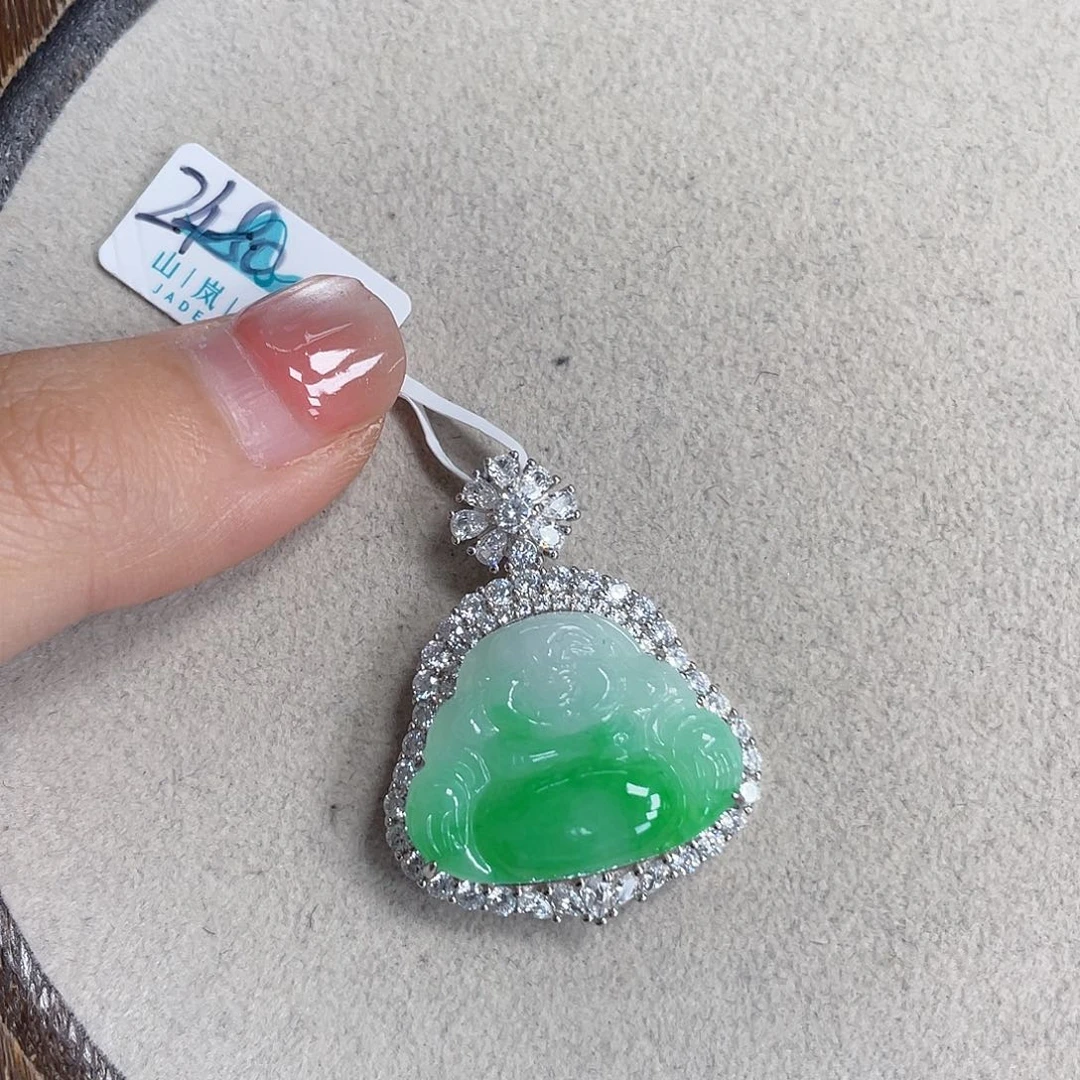 翡翠银S925镶嵌颈饰