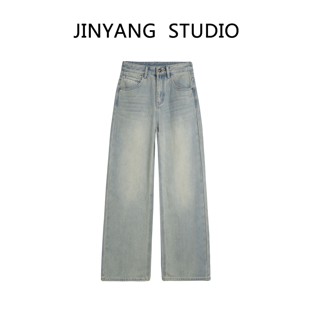 JY丨晓晓 25春季新品 高腰怀旧显腿长牛仔阔腿长裤 女 C8611