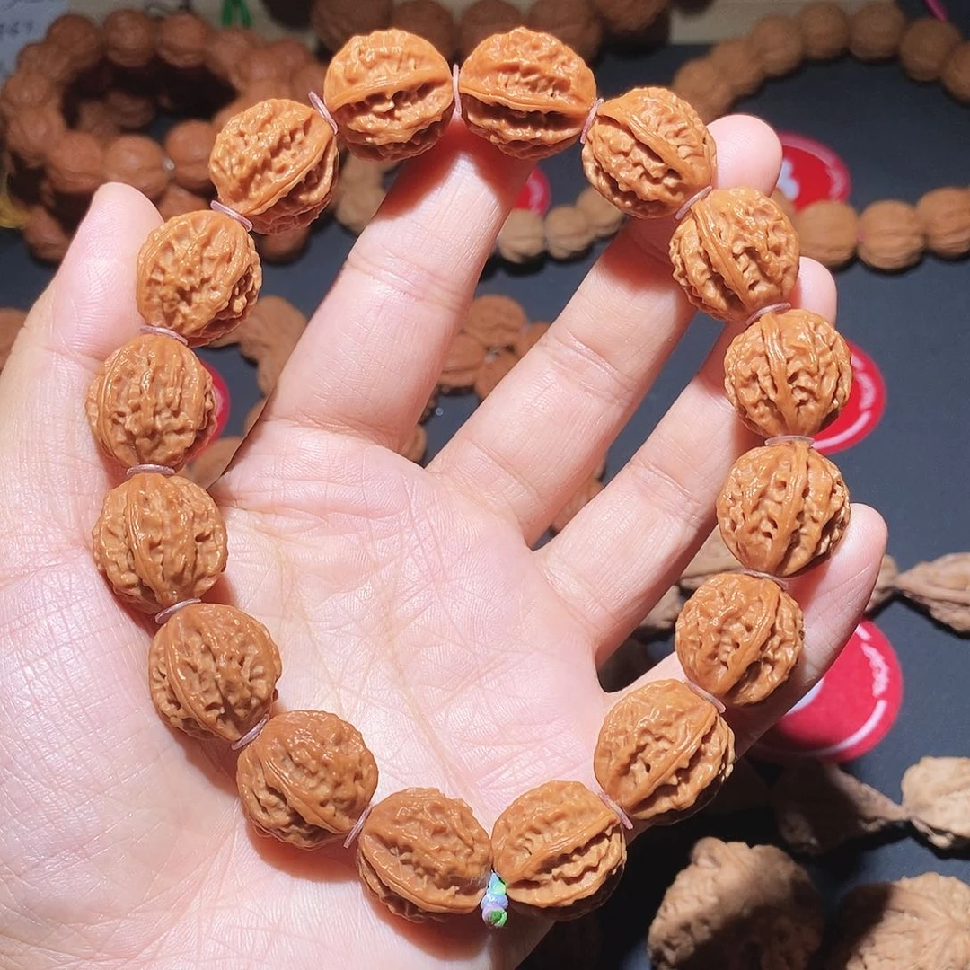 文玩核桃手串16尺龙脊纹粗筋八棱手串