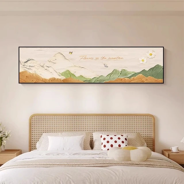 【直播】奶油风床头装饰画现代简约卧室房间风景挂画主卧小清新背