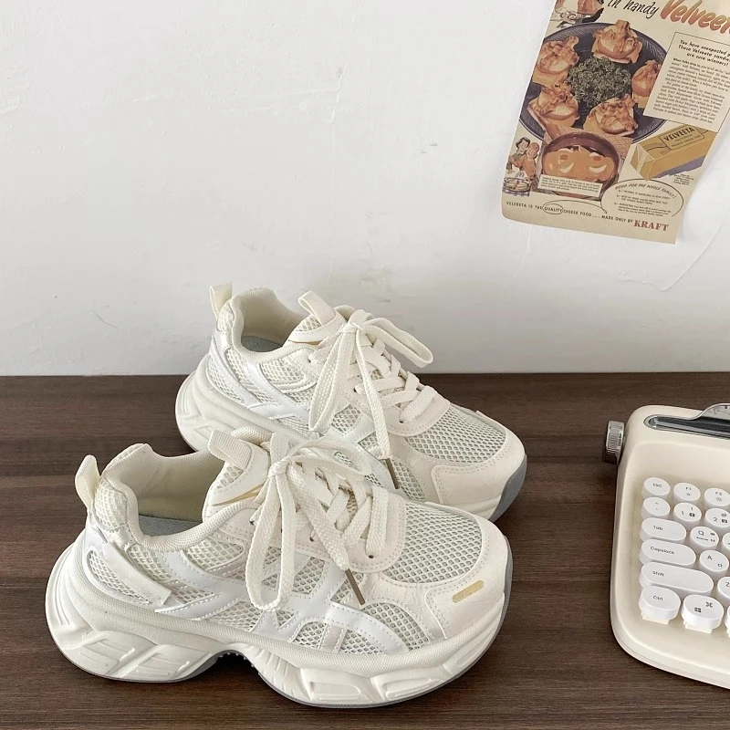 厚底老爹鞋女款2025年夏季新款百搭小个子轻便透气休闲鞋鞋子