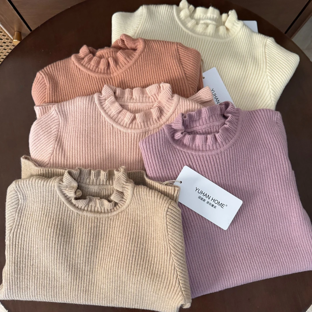 【木耳边毛衣】秋冬女童上衣短装