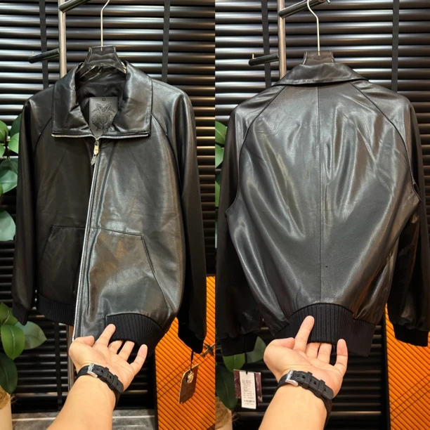 【清澈男装轻奢出品】LL25003/QINGCHE2025/高端欧货皮衣夹克