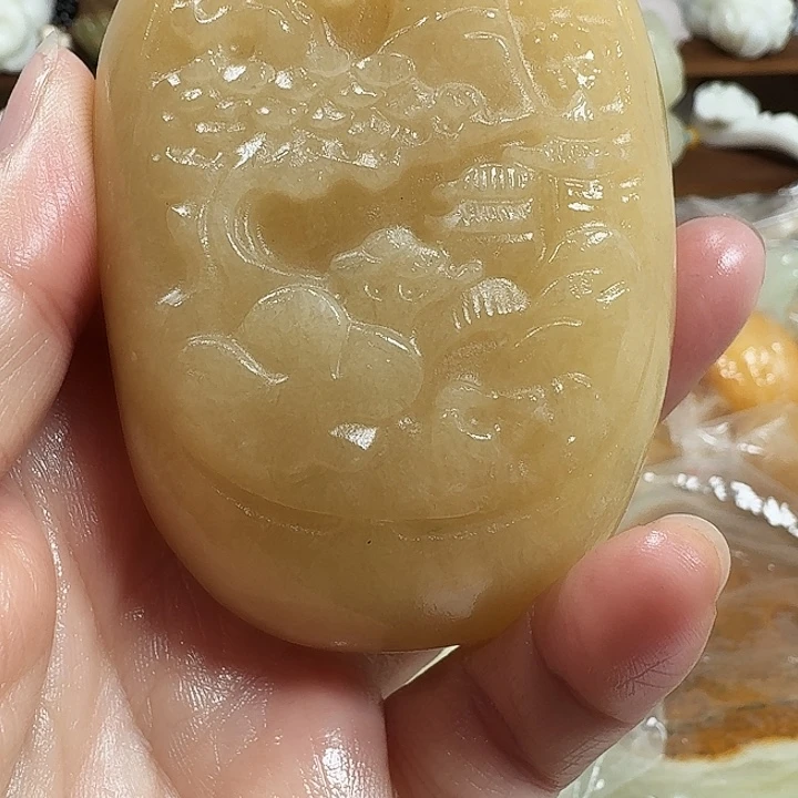 风***云砖雕石头手把件不退不换