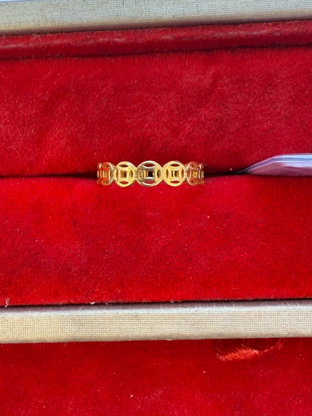 足金5G五帝钱戒指