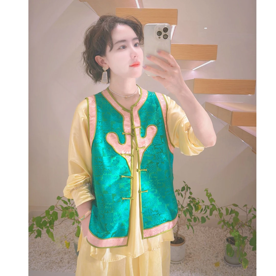 2464《绿粉黛》织锦马甲