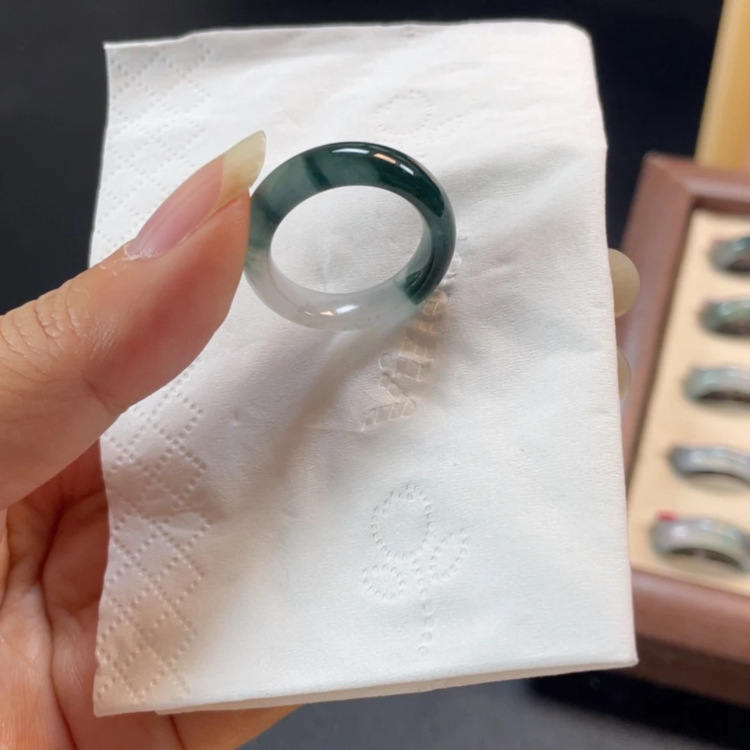 翡翠未镶嵌戒圈山河图17-18