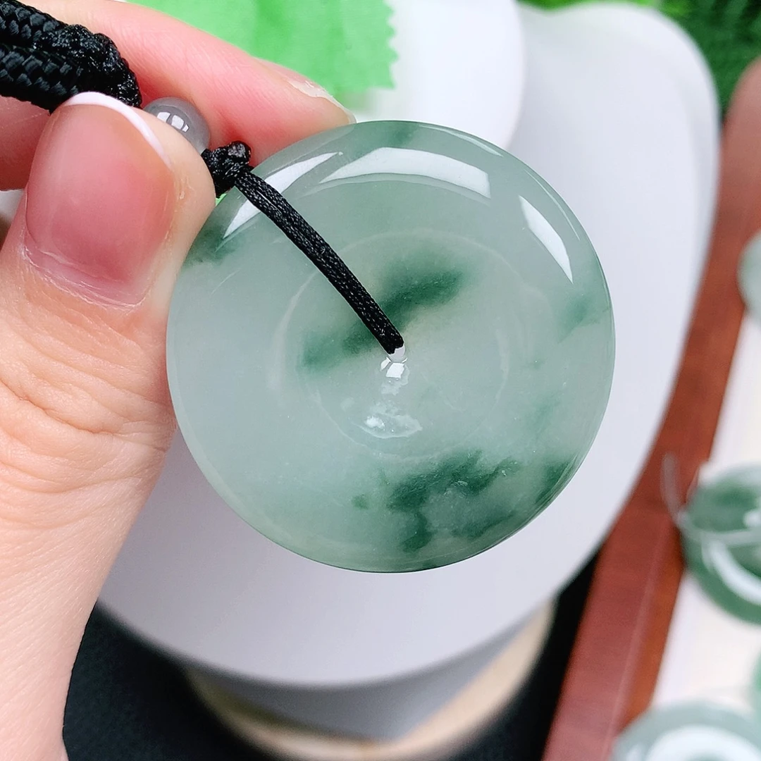 翡翠未镶嵌颈饰平安38.8-5.9