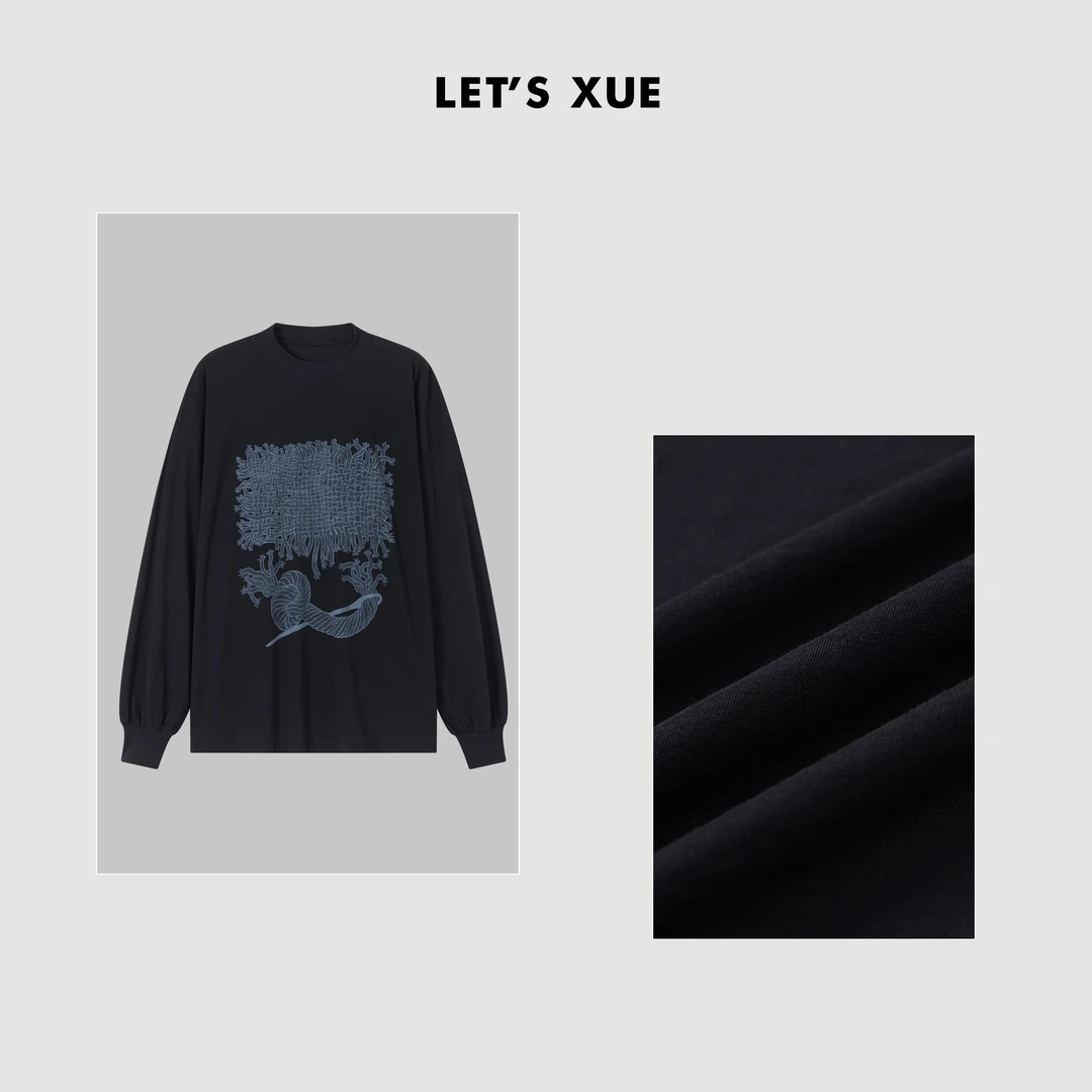 XUE【星夜行者】春季新款 清冷感时尚长袖T恤女
