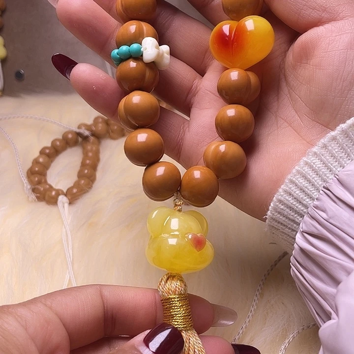 手串猴头核桃16尺寸镜面柯基屁桃手持全品无暇