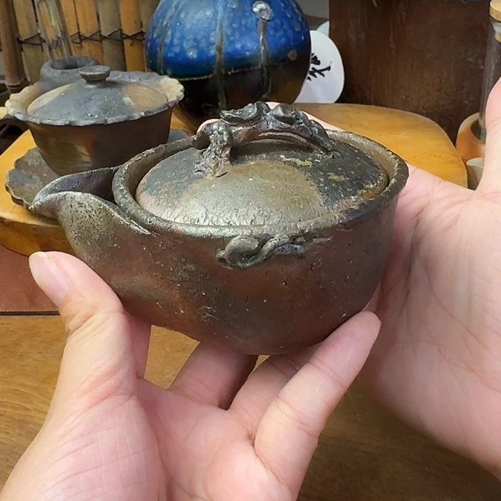山***夫铃木黄弌备前烧宝瓶福利一口价