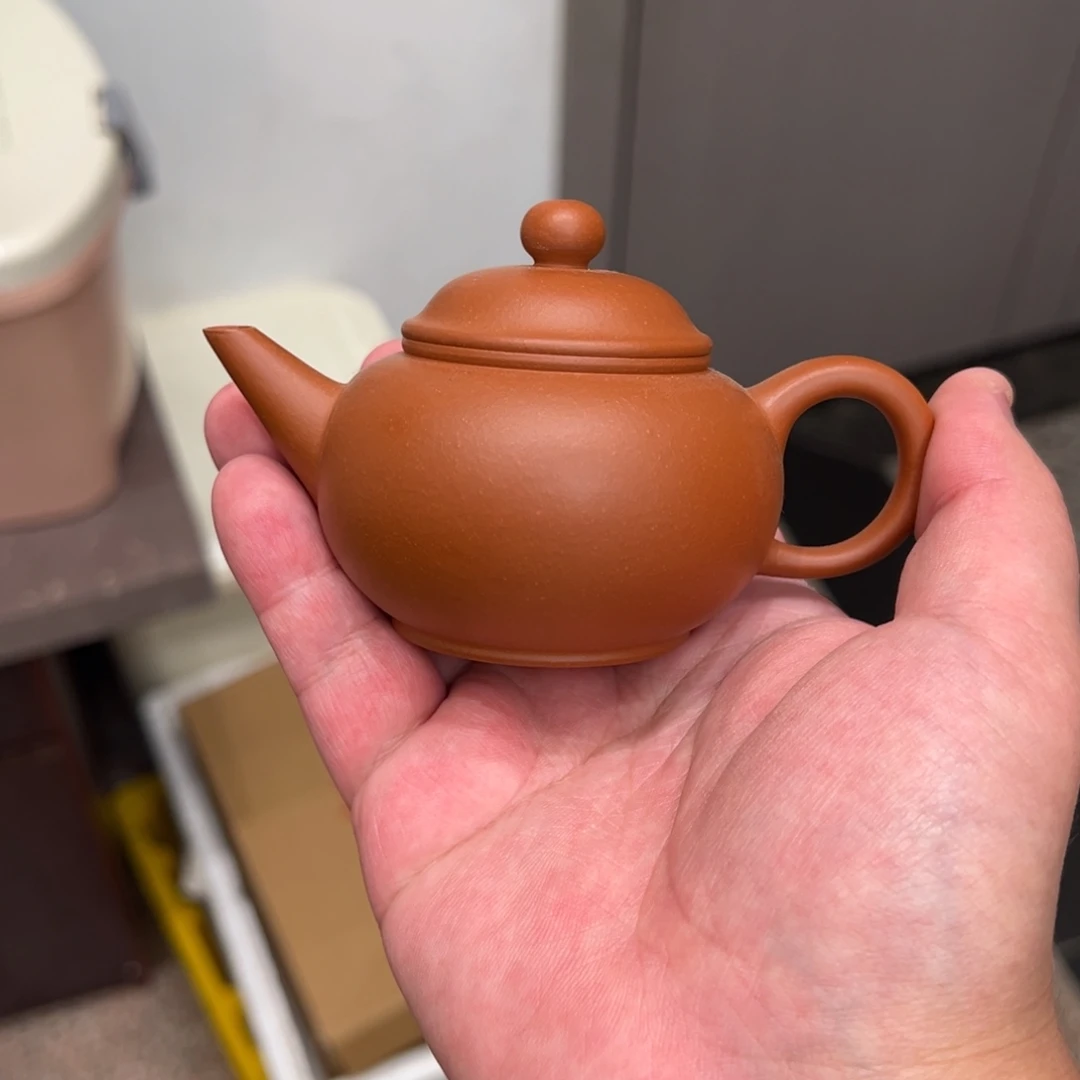 茶壶紫砂微瑕100cc朱泥水平