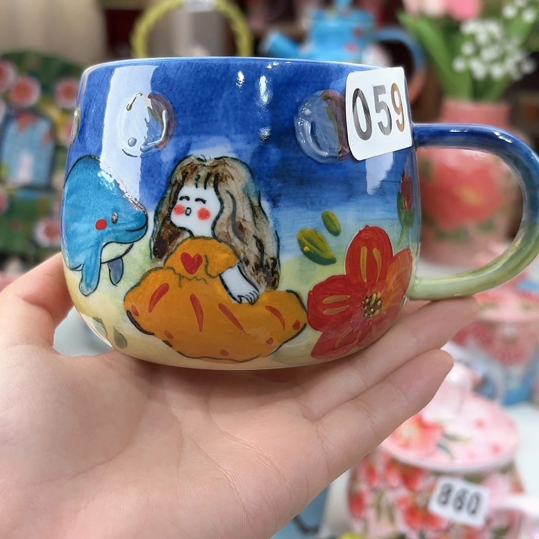 景德镇手绘高温釉下彩陶瓷茶具