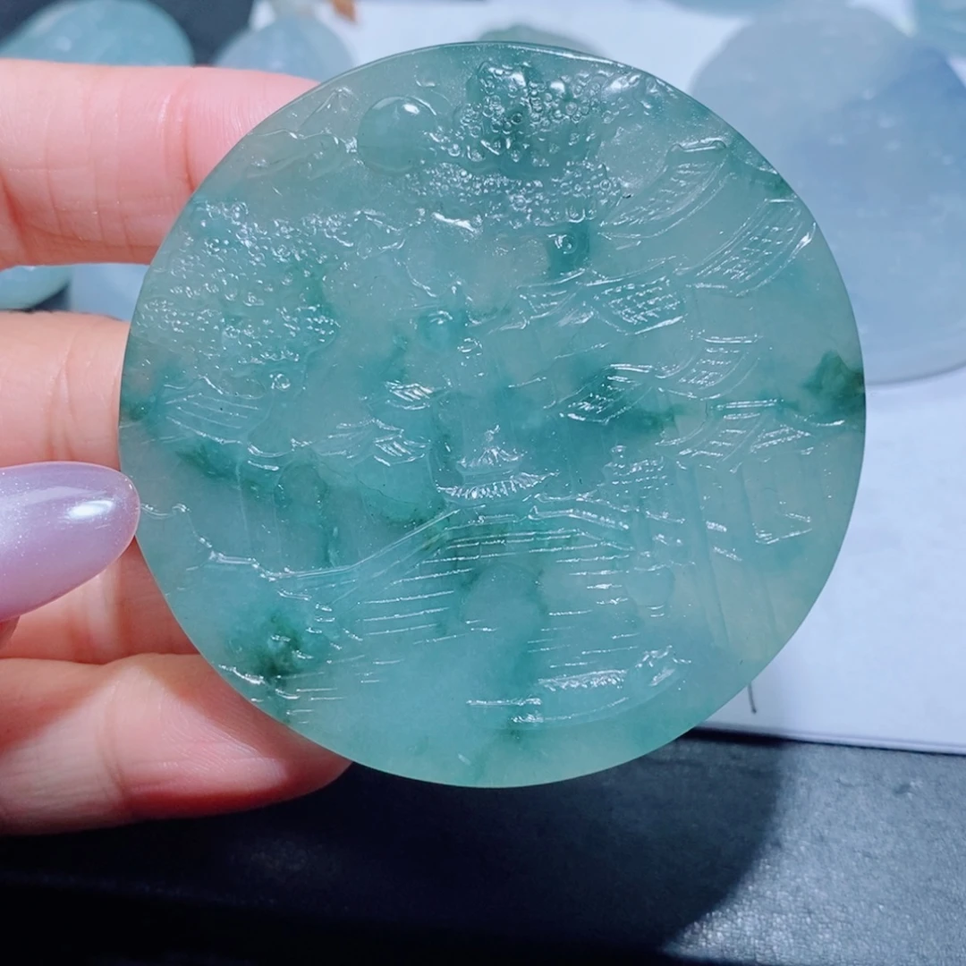 定制翡翠未镶嵌定制翡翠毛货挂件