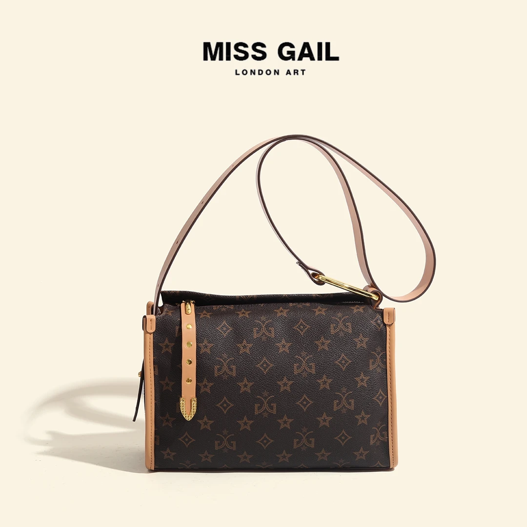 Miss Gail潮流轻奢时尚百搭女士斜挎包6860杏