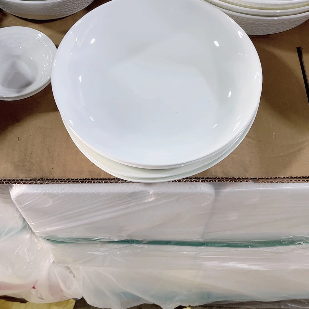骨瓷雪**花纯白盘子➕大汤勺一个