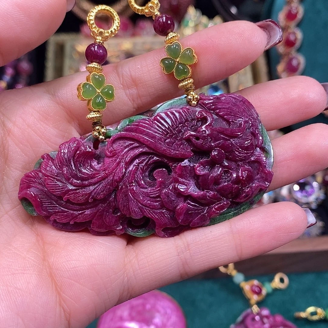 银S925镶嵌颈饰红宝石