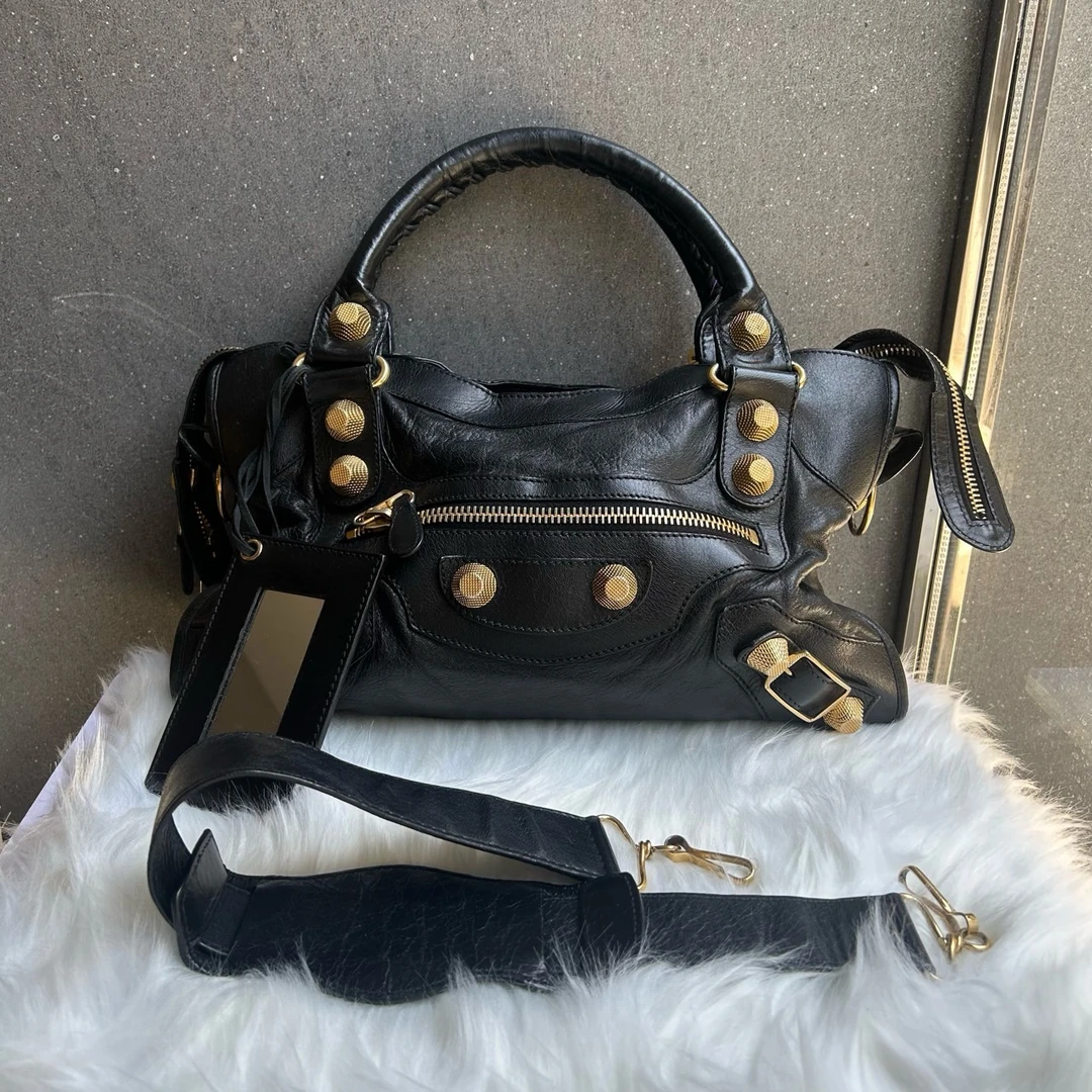 95新 Balenciaga/巴黎世家 巴黎世家机车包黑金