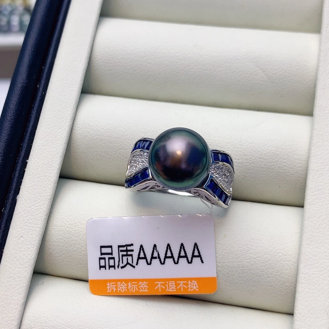 戒指海水珍珠银S925镶嵌W27