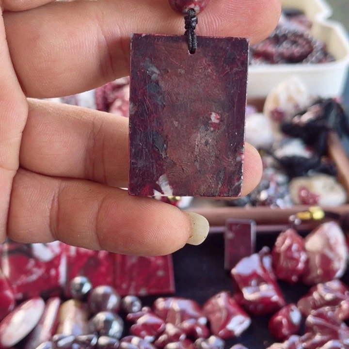 天然辰砂遥**上原石首饰