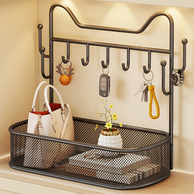 入户门口鞋柜置物架玄关钥匙收纳装饰盒摆件桌面整理神器桌上托盘