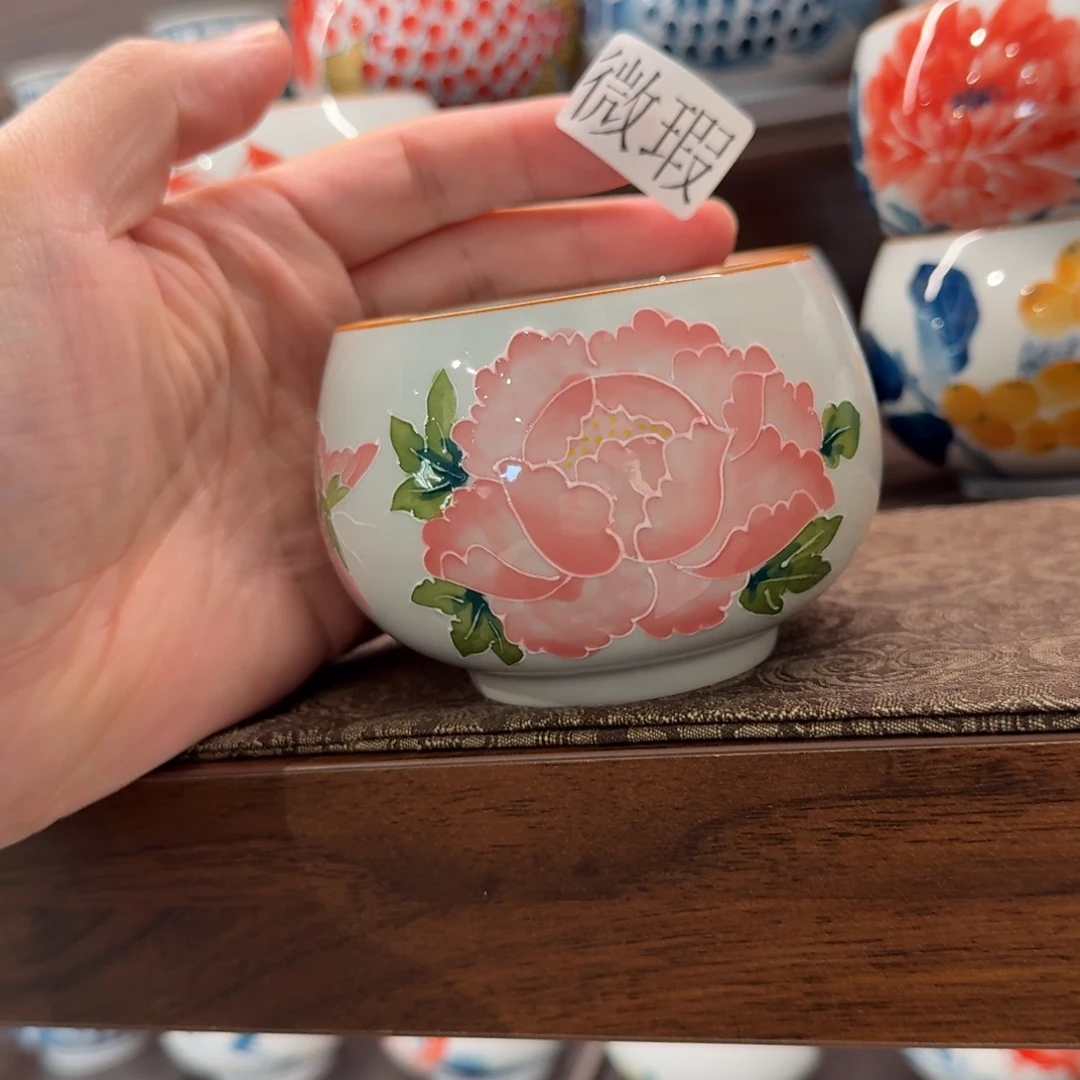 釉下手绘茶具微瑕