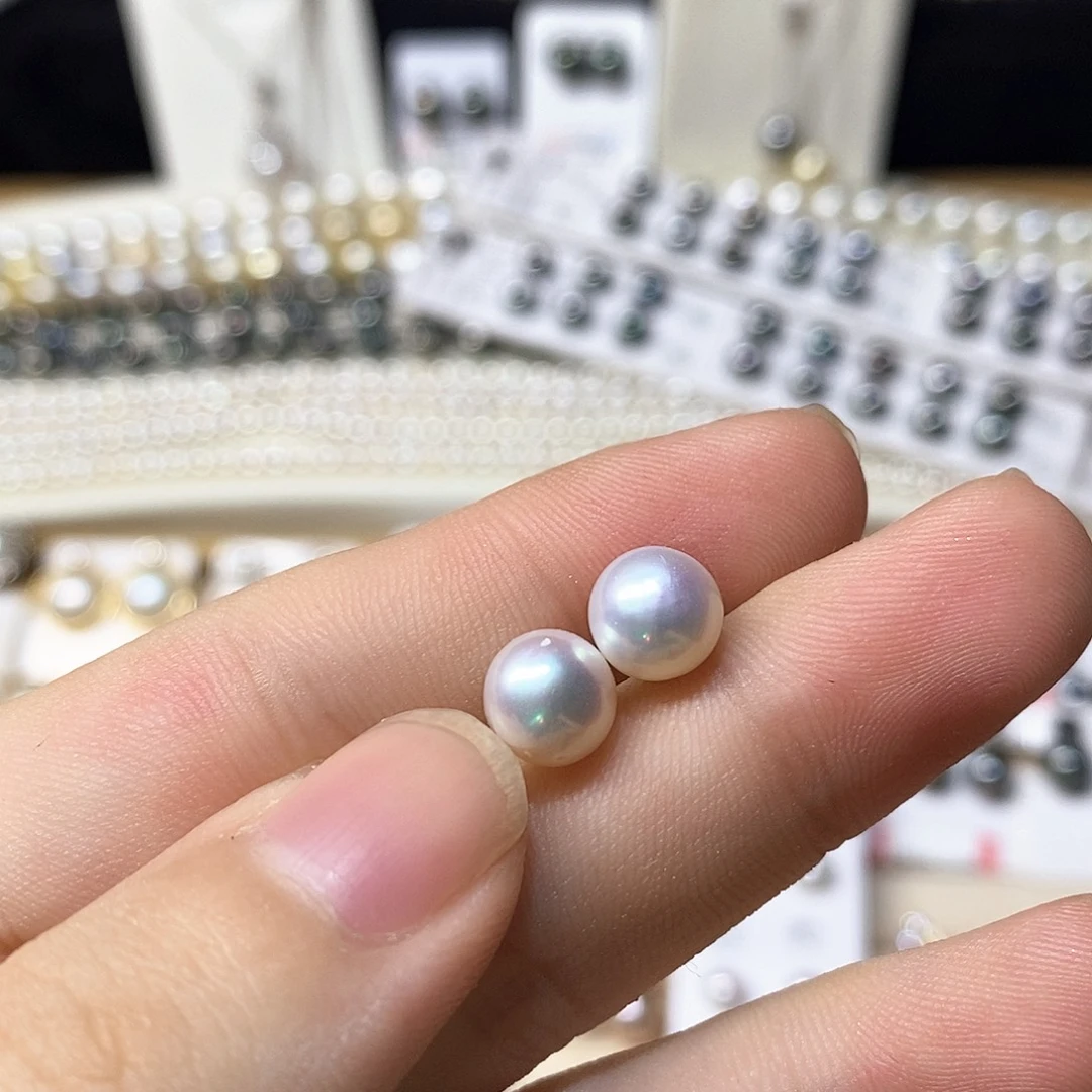 *****淡水珍珠银S925镶嵌耳饰