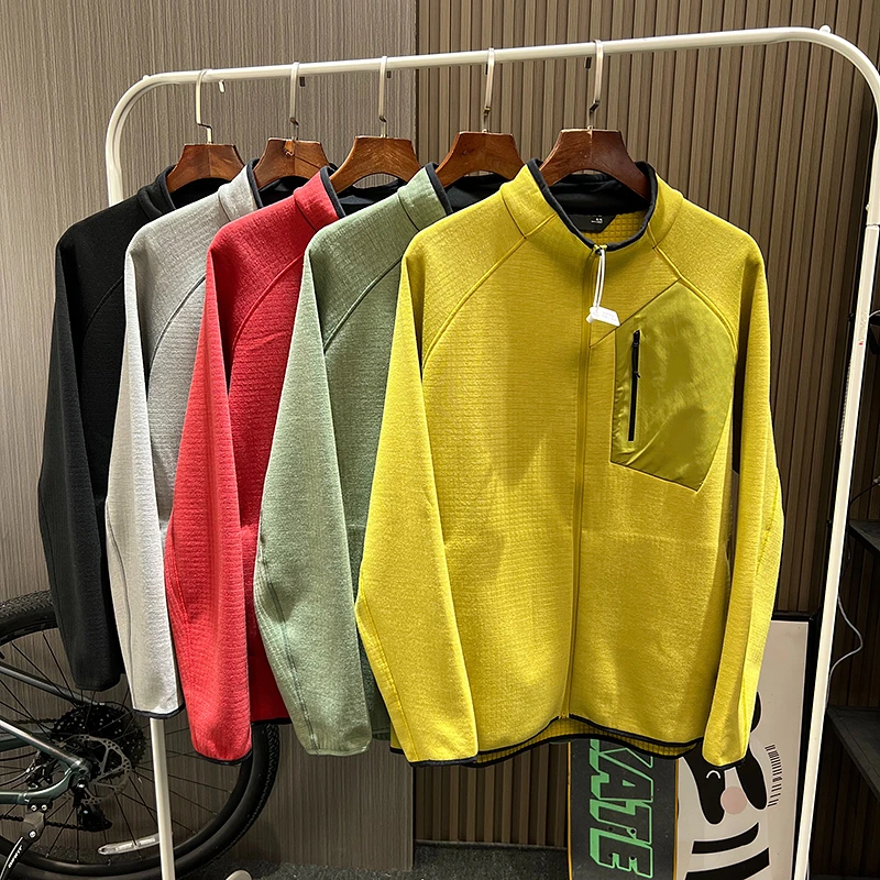 春季男士户外立领细绒透气保暖拉链卫衣夹克外套立领外套休闲