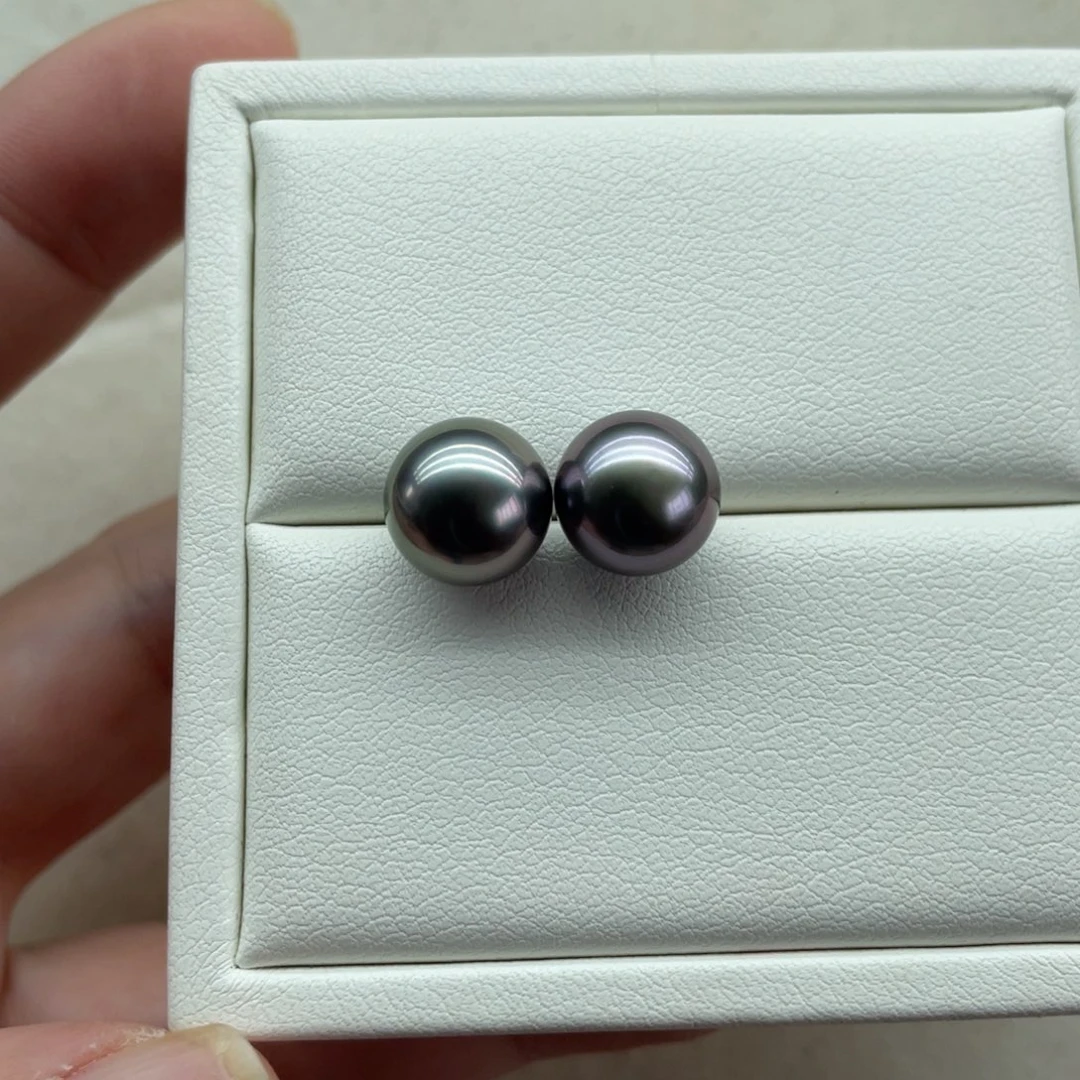 海水珍珠耳饰18K金镶嵌10-11mm