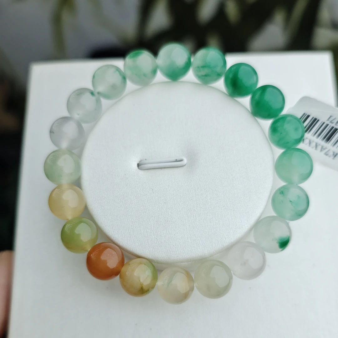 独龙玉多宝手串糖色飘绿手串手工时尚百搭单圈女款手串