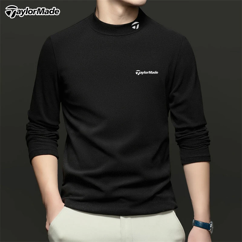 Taylormade泰勒梅高尔夫男士半高领长袖T恤golf运动休闲打底上衣