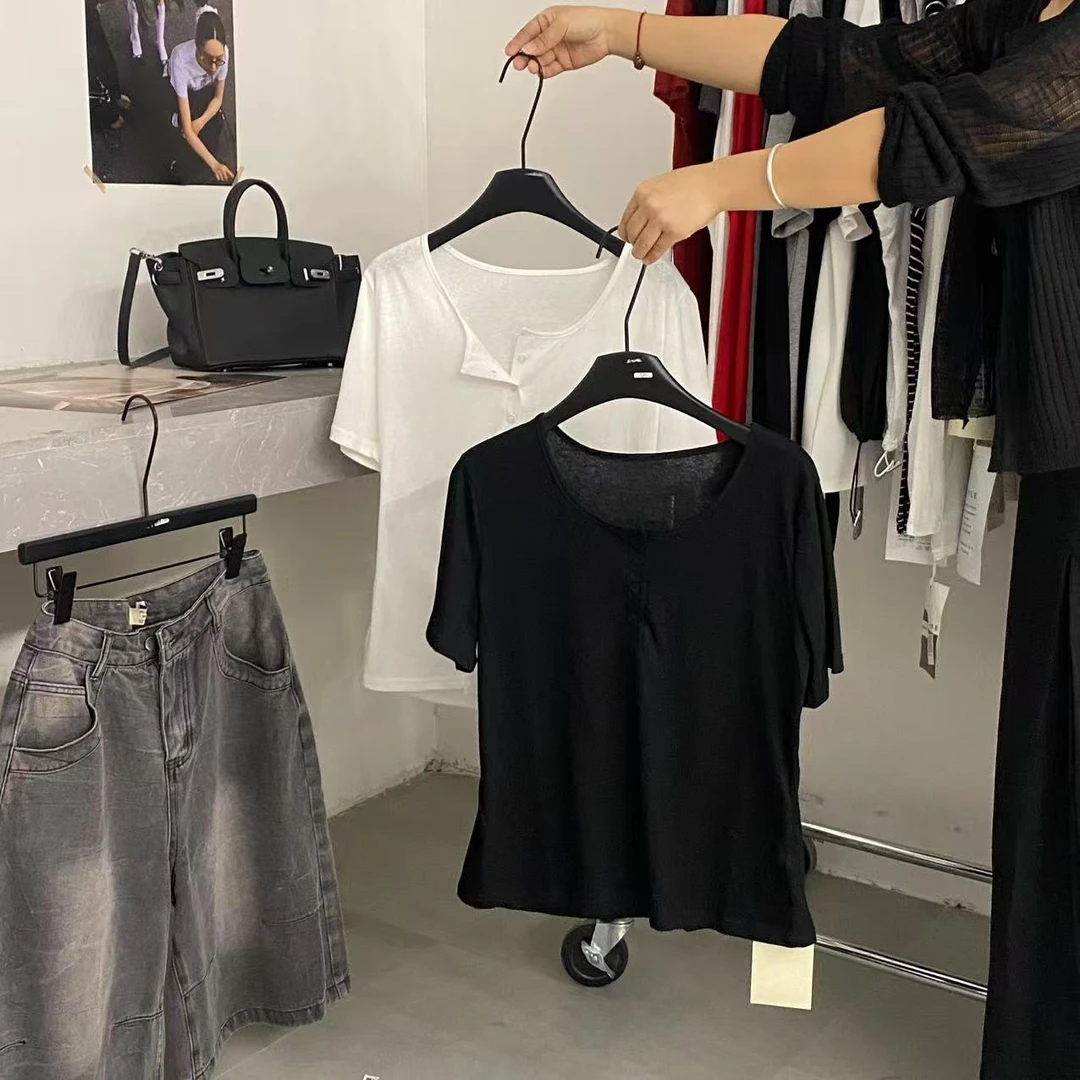 【ARONG阿荣家】上衣02064-黑色白色-F