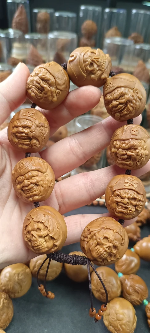 橄榄核雕2.5尺寸恶僧手串