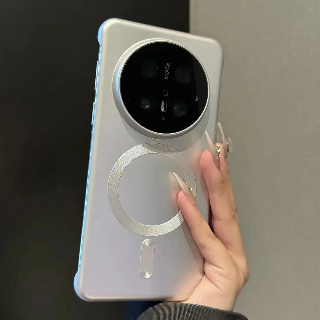 适用华为mate70pro 手机壳纯色磨砂电镀磁吸超薄无边框散热保护套