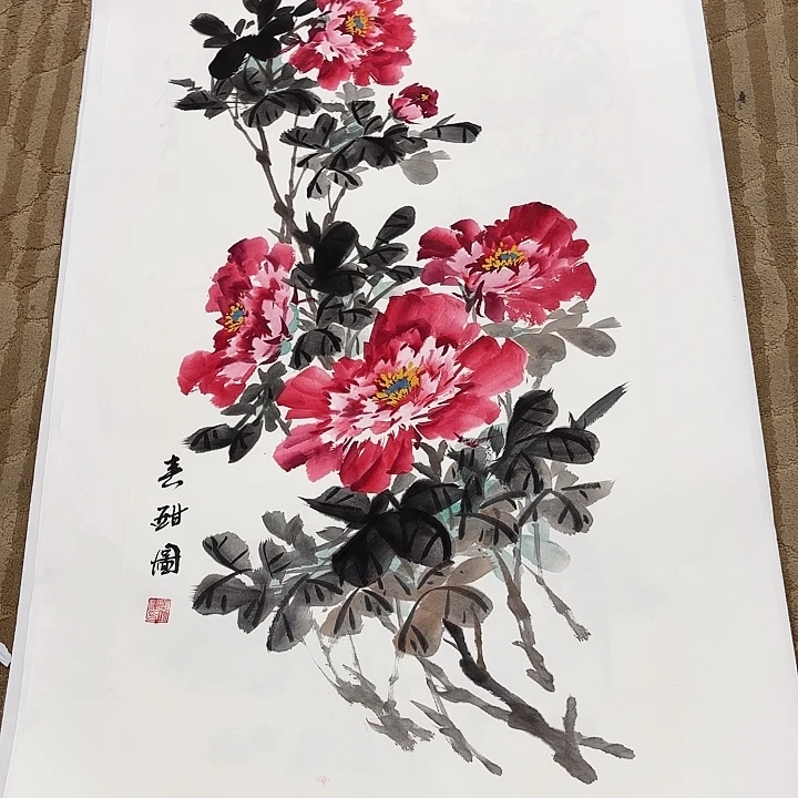 国画花鸟等图案三尺