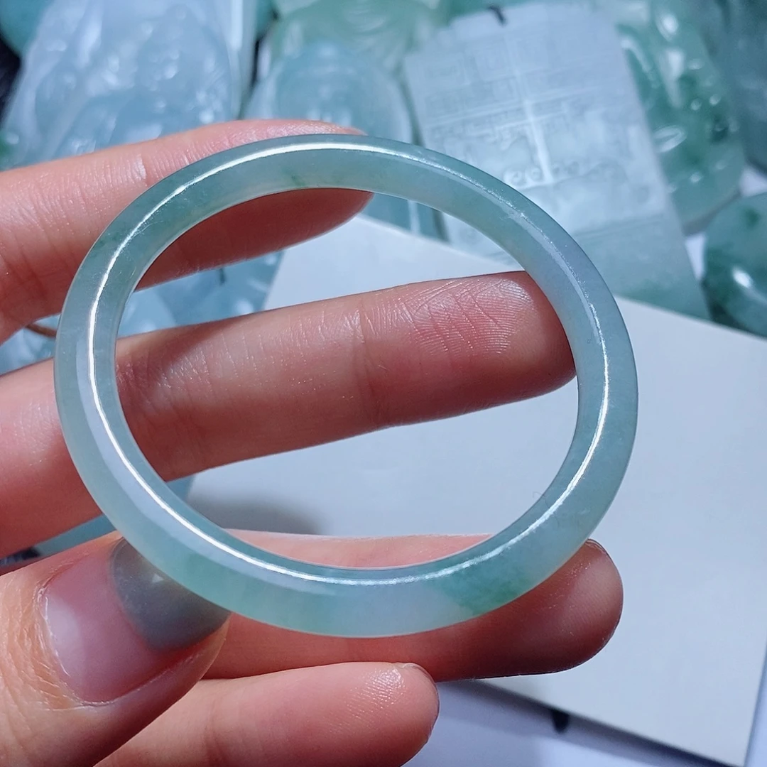 定制翡翠未镶嵌毛货付款后确认抛光内径45