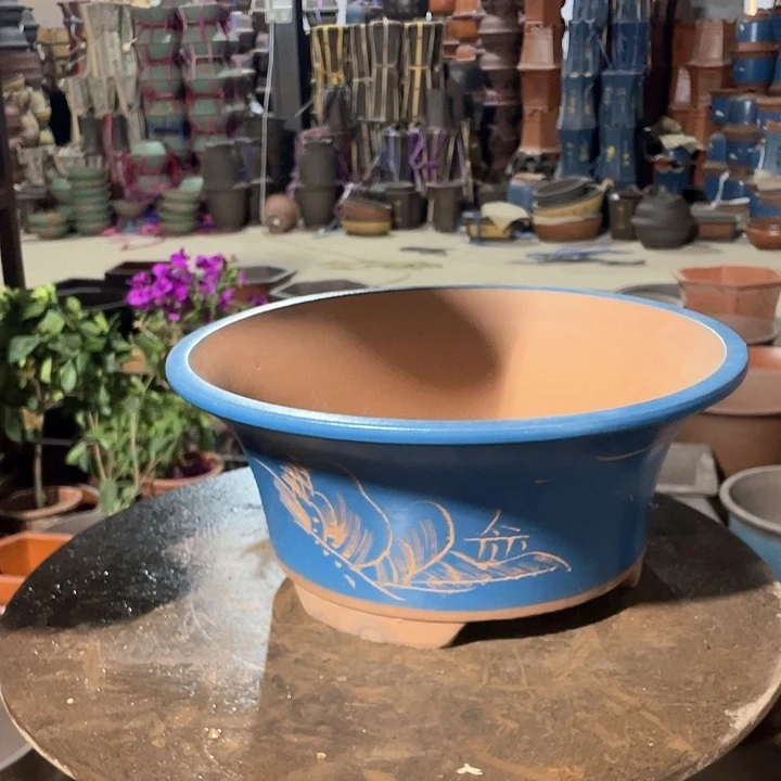 紫砂花盆33蓝票口