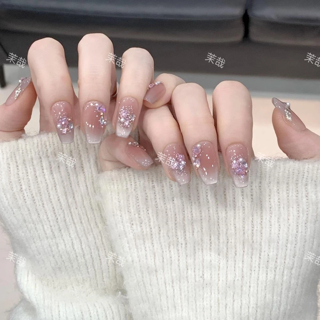 茉哉【云柔漫步】纯手工定制美甲拆卸穿戴甲A3437 A