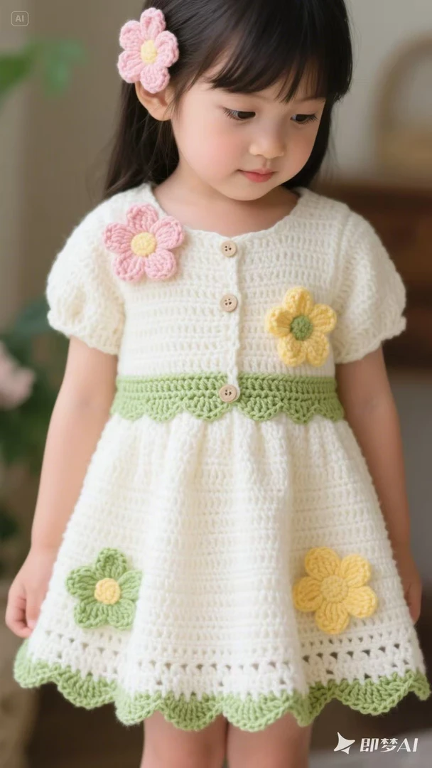 仿AI女童樱花公主裙材料包送教程新疆西藏不发货