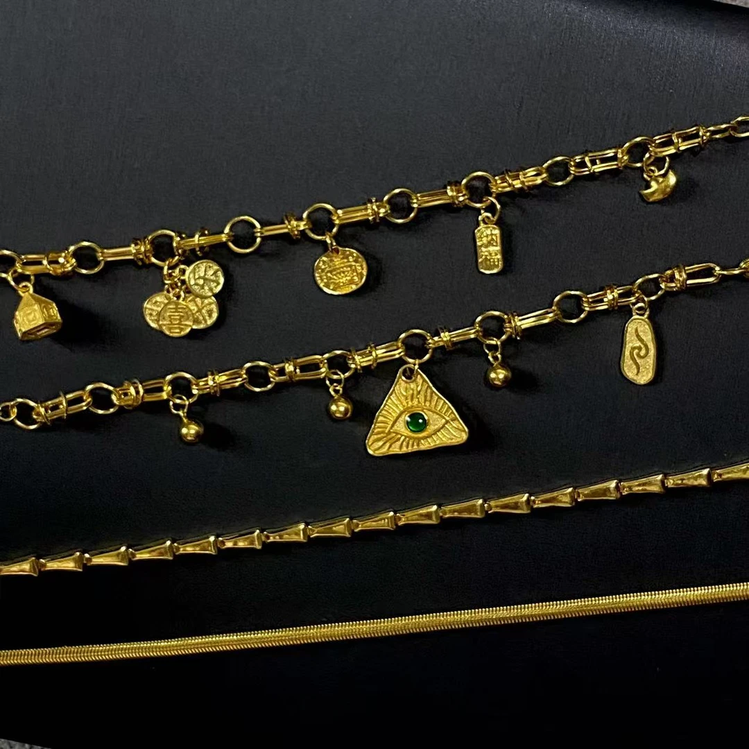 足金999黄金恶魔之眼手链