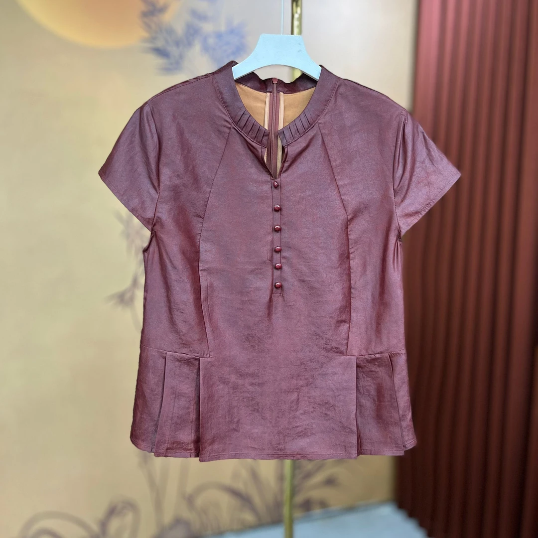 660复古古法贵气老龟显瘦小衫女