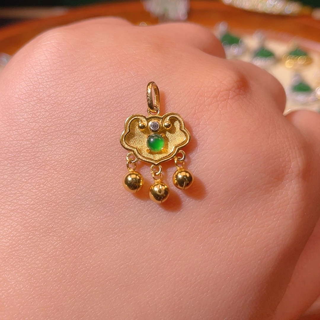 翡翠吊坠(不含链)银S925镶嵌