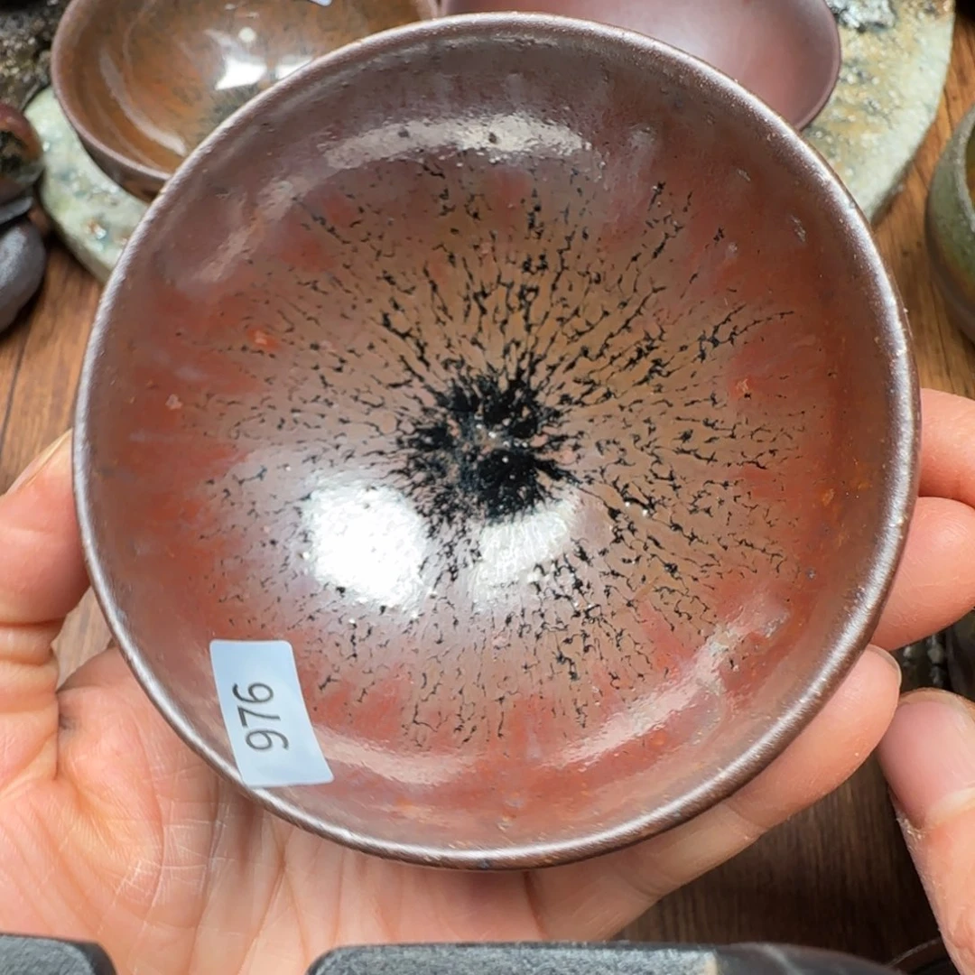 柴烧建盏茶盏茶杯976