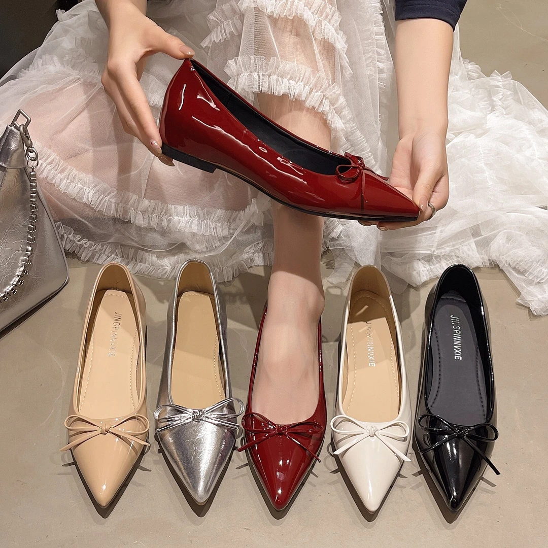 蝴蝶结内增高4CM温柔晚风单鞋女鞋2025年春秋新款浅口配裙子女鞋