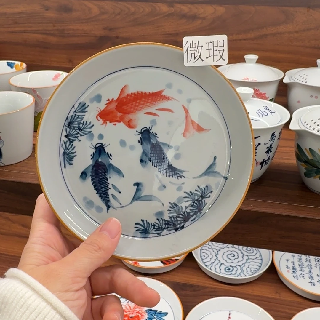 釉下彩纯手绘微瑕